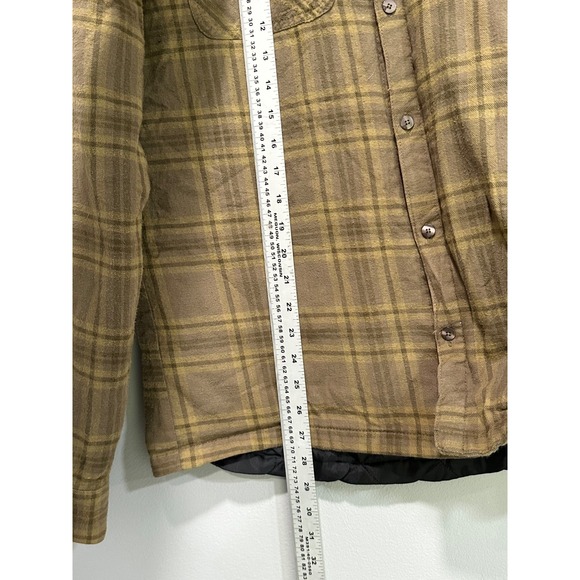 Rossignol Mens Plaid Flannel Shirt Jacket Quilted Lined Brown Olive Green Medium - Picture 7 of 7